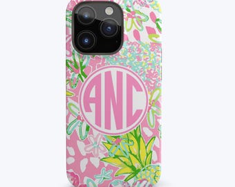 Iphone Case Personalized Phone Case, Monogram Phone Case, Monogram Iphone Case, Preppy Phone Case, Floral Phone Case