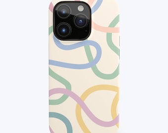 ORGANIC LINES Phone Case | Wavy Abstract Lines, MagSafe – Fits iPhone 16 Pro Max, 15, 14 13 Pro, 12, 11 Samsung Galaxy