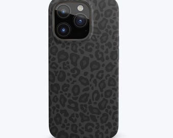 Black Leopard Phone Case for Iphone, Black Leopard Print Iphone Case PF02