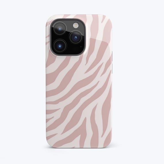 Blush Pink Zebra Phone Case, Cute Animal Print Phone Covers for iPhone 13 Pro Max Mini 13 12 Pro 12 11 Pro 11 XR XS SE Samsung Google Pixel