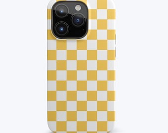 Yellow Checkerboard Phone Case for Apple iPhone Samsung Galaxy S & Note, Yellow Checkered Phone Case