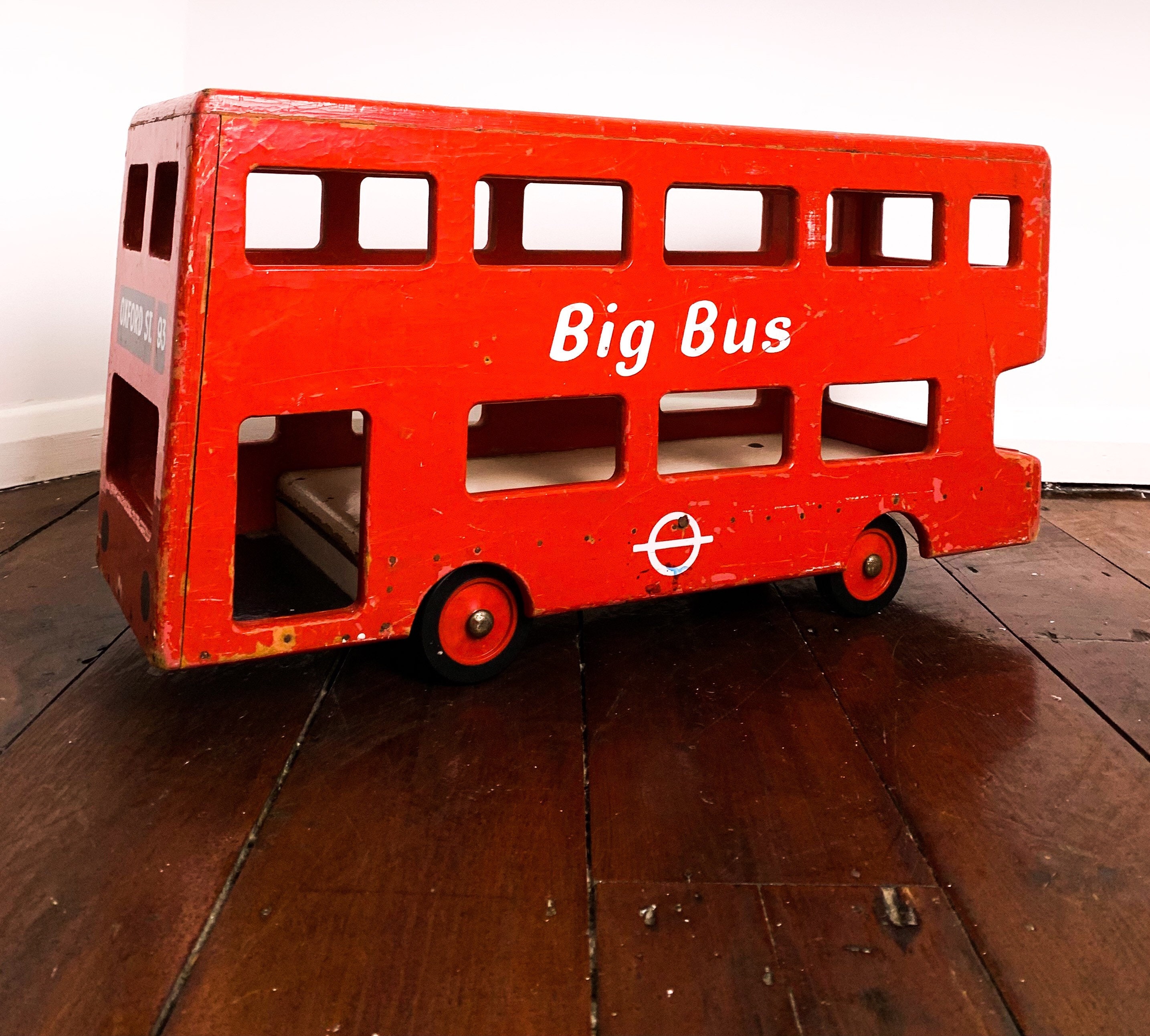 Red sales wooden bus