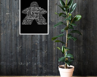 BoardGameGeek top 100 in meeple shape - framed poster