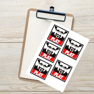 PLAY sticker sheet with picture of Eric M. Lang (board game designer)