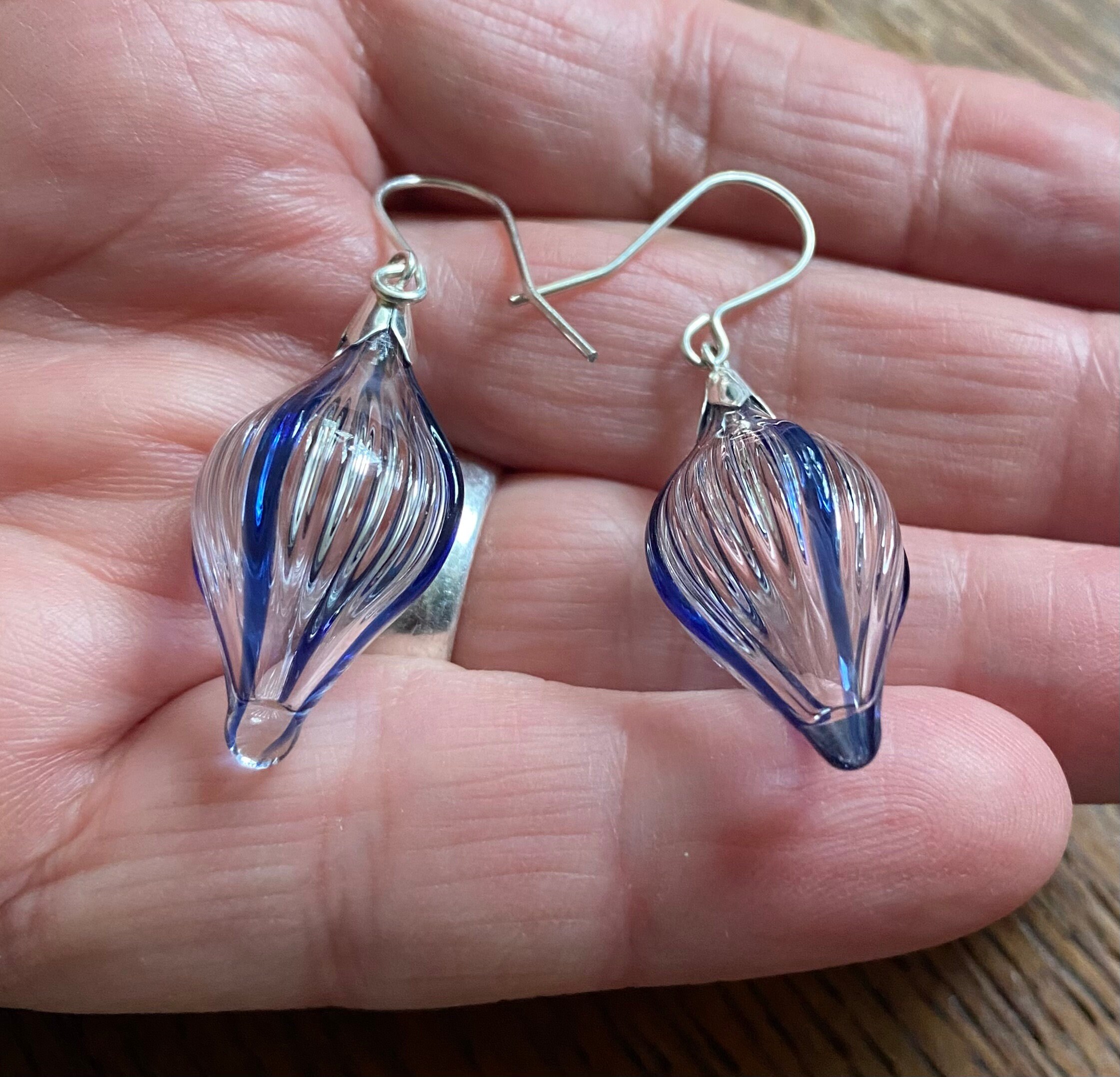 Handmade Blown Glass Drop Earrings With Sterling Silver Fittings by Reg Thompson Etsy Ireland
