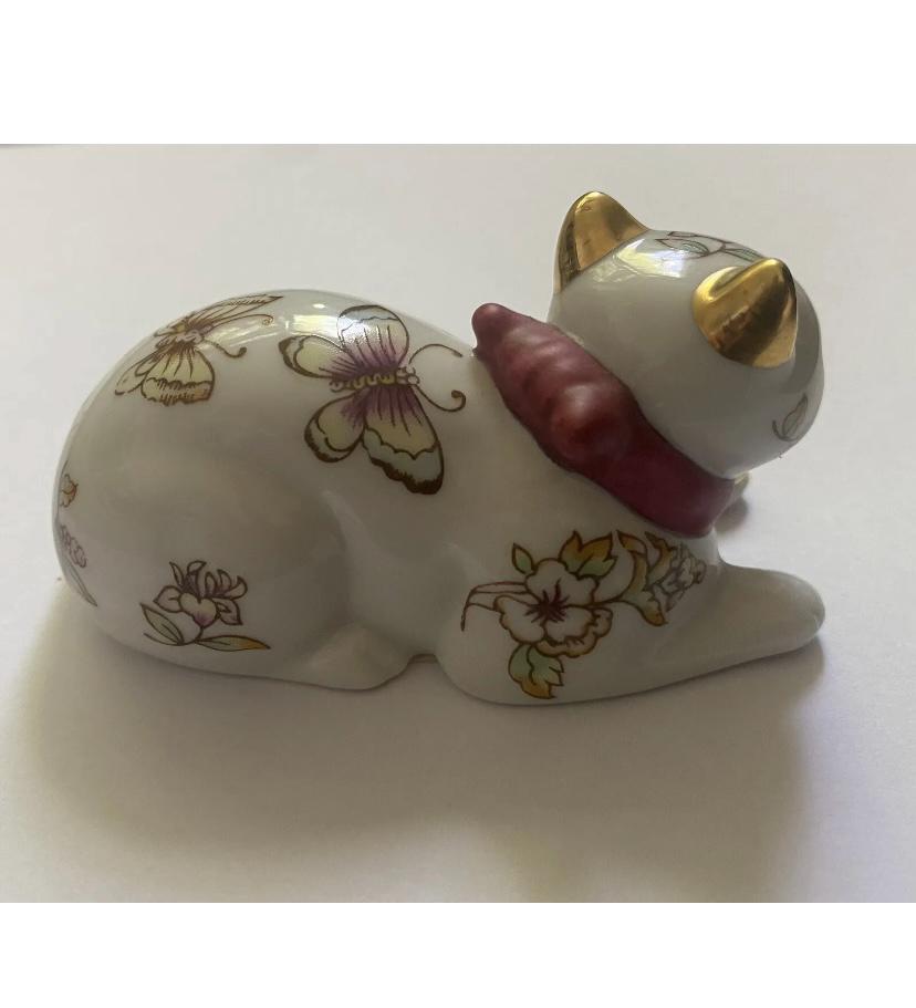 Franklin Mint Figurine Chat De Collection 1986 Porcelaine Style Satsuma