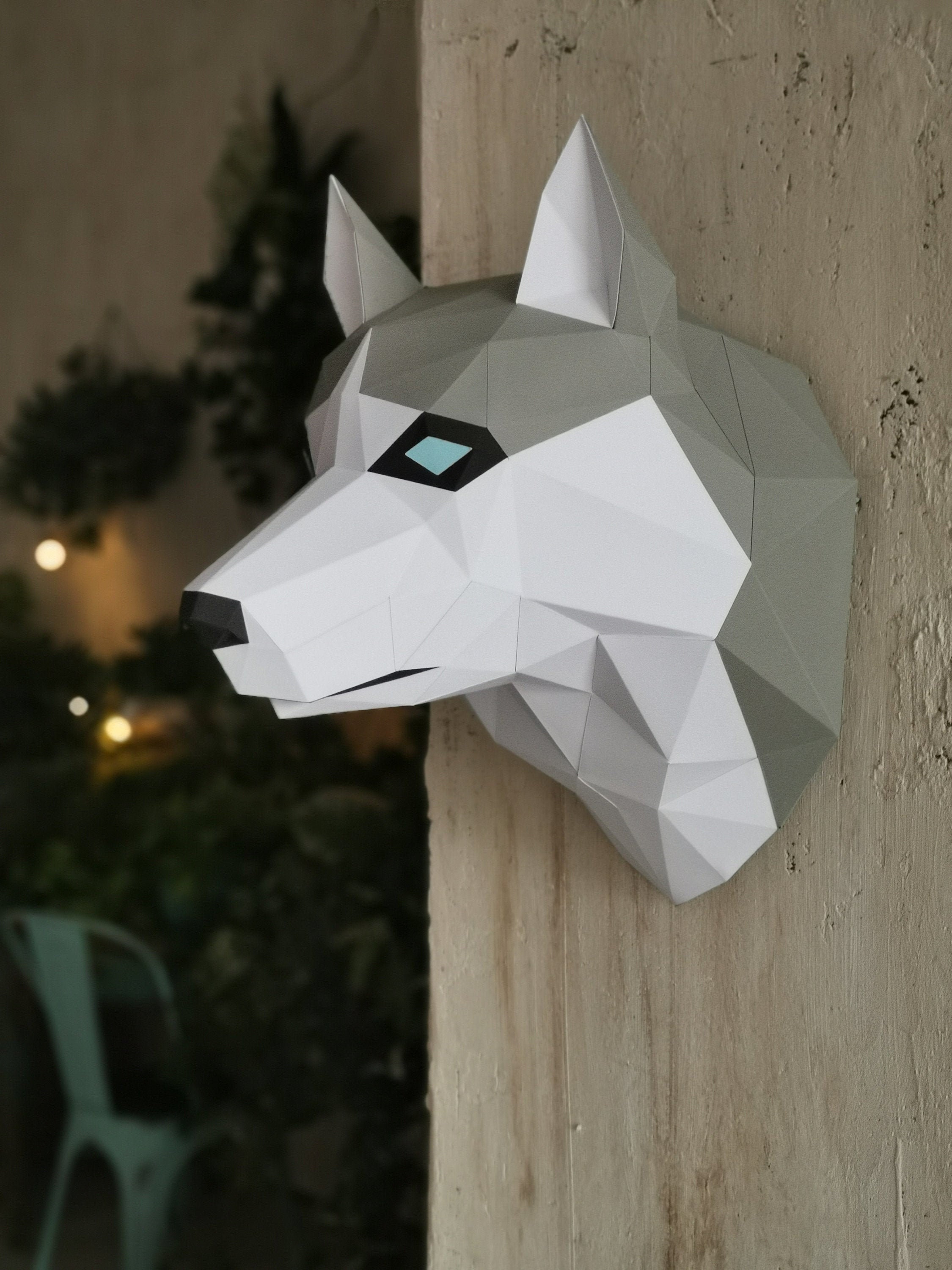 Papercraft Husky Dog PDF Template DIY paper Low Poly Husky | Etsy