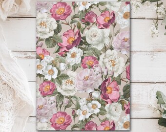 Rose Garden Floral Hardcover Journal (Matte laminated cover, 150 lined pages with perforations for easy removal)