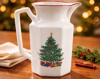 Vintage Pfaltzgraff Ceramic Christmas Heritage Pitcher (Made by Ironstone)