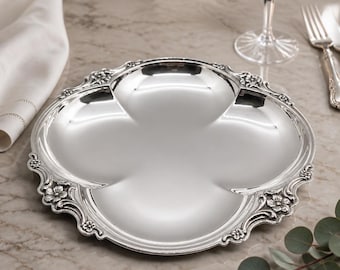 Vintage Silver Clover-Shaped Tray