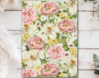 Hot Summer Floral Hardcover Journal (Matte laminated cover, 150 lined pages with perforations for easy removal)