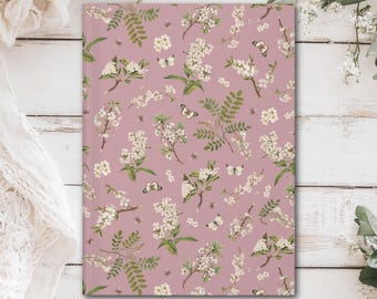 Spring Love Bloom Floral Hardcover Journal (Matte laminated cover, 150 lined pages with perforations for easy removal)