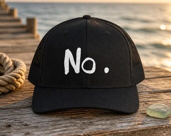 No Embroidered Snapback Trucker Hat, Contrarian Cap, Skeptic Gift, Free Thinker Hat, Anti Groupthink Snapback, Rebel Streetwear
