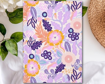 Lily Floral Hardcover Journal (Matte laminated cover, 150 lined pages with perforations for easy removal)