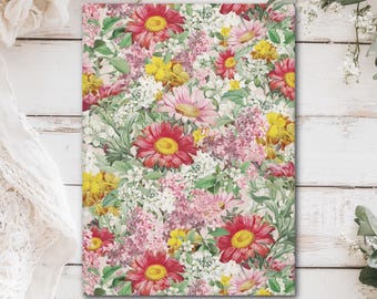 May Flowers Floral Hardcover Journal (Matte laminated cover, 150 lined pages with perforations for easy removal)