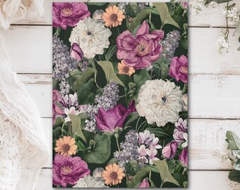 Luxuriant Garden Floral Hardcover Journal (Matte laminated cover, 150 lined pages with perforations for easy removal)