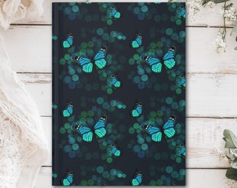 Dark Butterflies Hardcover Journal (Matte laminated cover, 150 lined pages with perforations for easy removal)