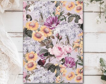 Romantic Bouquet Floral Hardcover Journal (Matte laminated cover, 150 lined pages with perforations for easy removal)