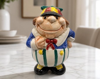 Vintage Fitz & Floyd Ceramic Hand-Painted Tweedledee Salt Shaker (From the 1992 Alice in Wonderland collection)