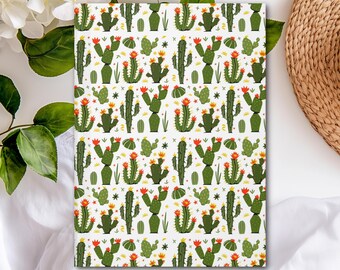 Cactus Desert Charm Hardcover Journal (Matte laminated cover, 150 lined pages with perforations for easy removal)