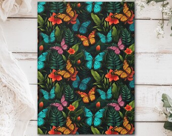 Butterfly Garden Hardcover Journal (Matte laminated cover, 150 lined pages with perforations for easy removal)
