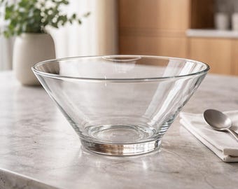 Vintage Clear Glass Conical-Shaped Serving Bowl