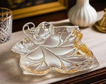 Vintage WMF Ikora Silver Tri-Footed Grape Leaf Candy Dish with Grape and Stem Handle