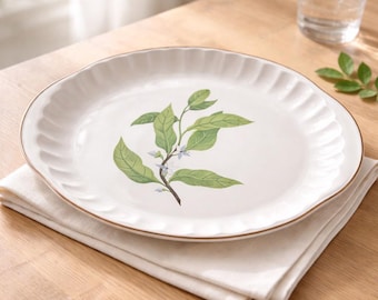 Vintage W.S. George Ceramic “Orange Blossom” Oval Serving Platter – Mid-Century Floral Charm