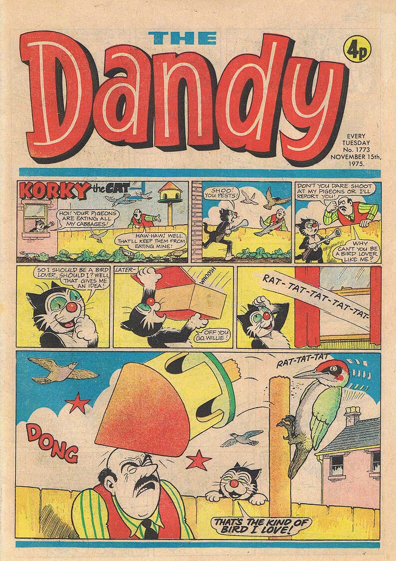 Reproduction The Dandy Comic Poster Home Wall Etsy