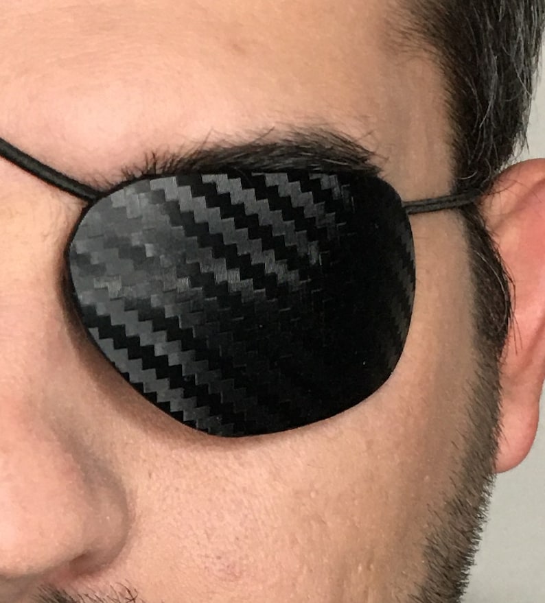 Black carbon eyepatch lasting eye patch comfortable eye Etsy