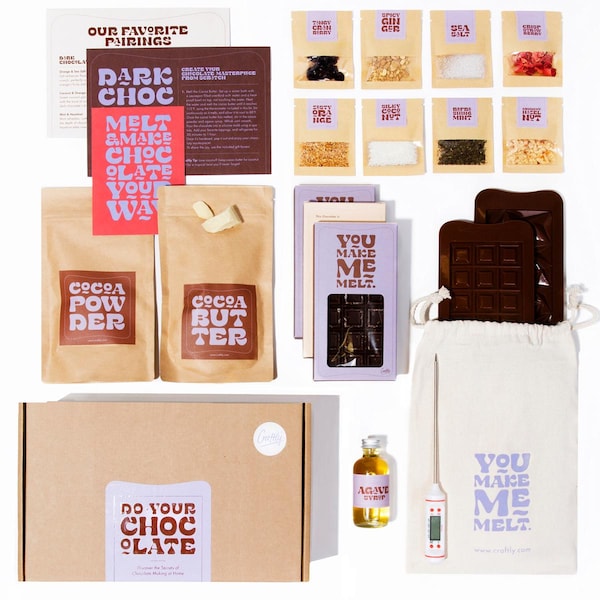 Chocolate Making Kit — DIY Gourmet Gift Set, All-Natural Vegan Gluten-Free Chocolate Experience
