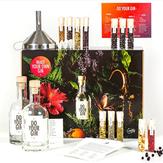 DO YOUR GIN Diy Gin Making Kit Anniversary Birthday Gift for Him, Her,  Partner Coworker Father's Day Gift Cocktail Kit 12 Spices 