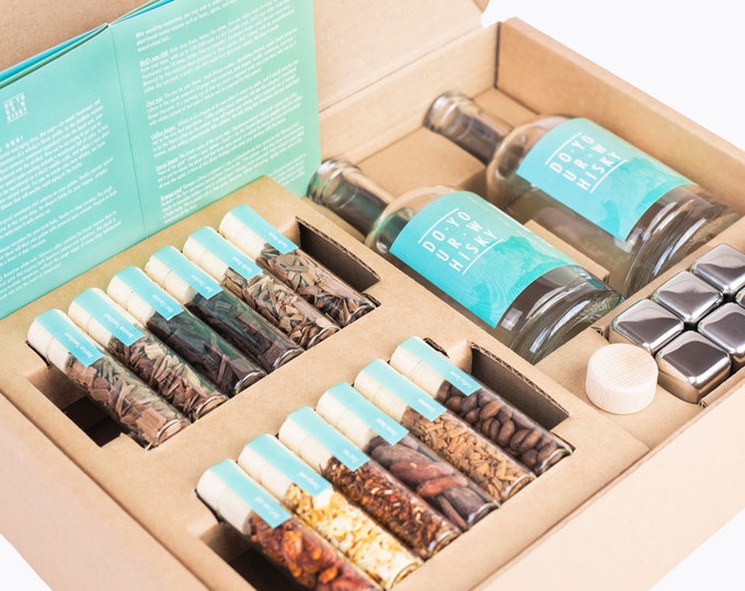 DIY Whiskey Infusion Kit: Craft Cocktail Gift Set for Whiskey Lovers with Natural Botanicals