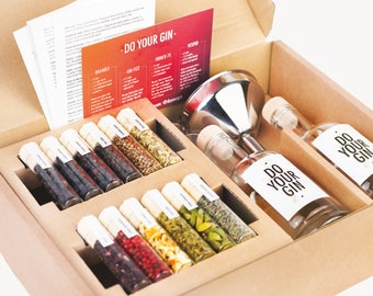 DO YOUR GIN | Diy Gin Making Kit | Anniversary Birthday Gift for Him, Her, Partner | Coworker Father's Day Gift | Cocktail Kit | 12 Spices