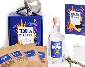 Craftly Tequila Infusion Kit | Plant-Based Infusions for Homemade Cocktails | Tequila Gift Set | Anniversary Day Gift | Spices & Bottle