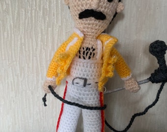 freddie mercury knitted doll