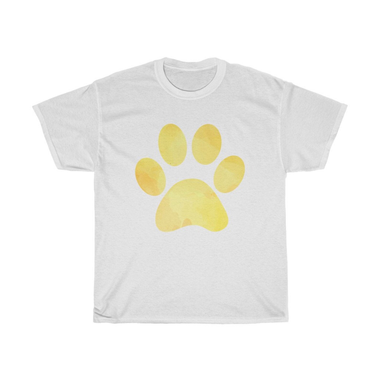 Yellow Paw Print Tshirt Dog Paw Shirt Cat Paw Shirt Etsy