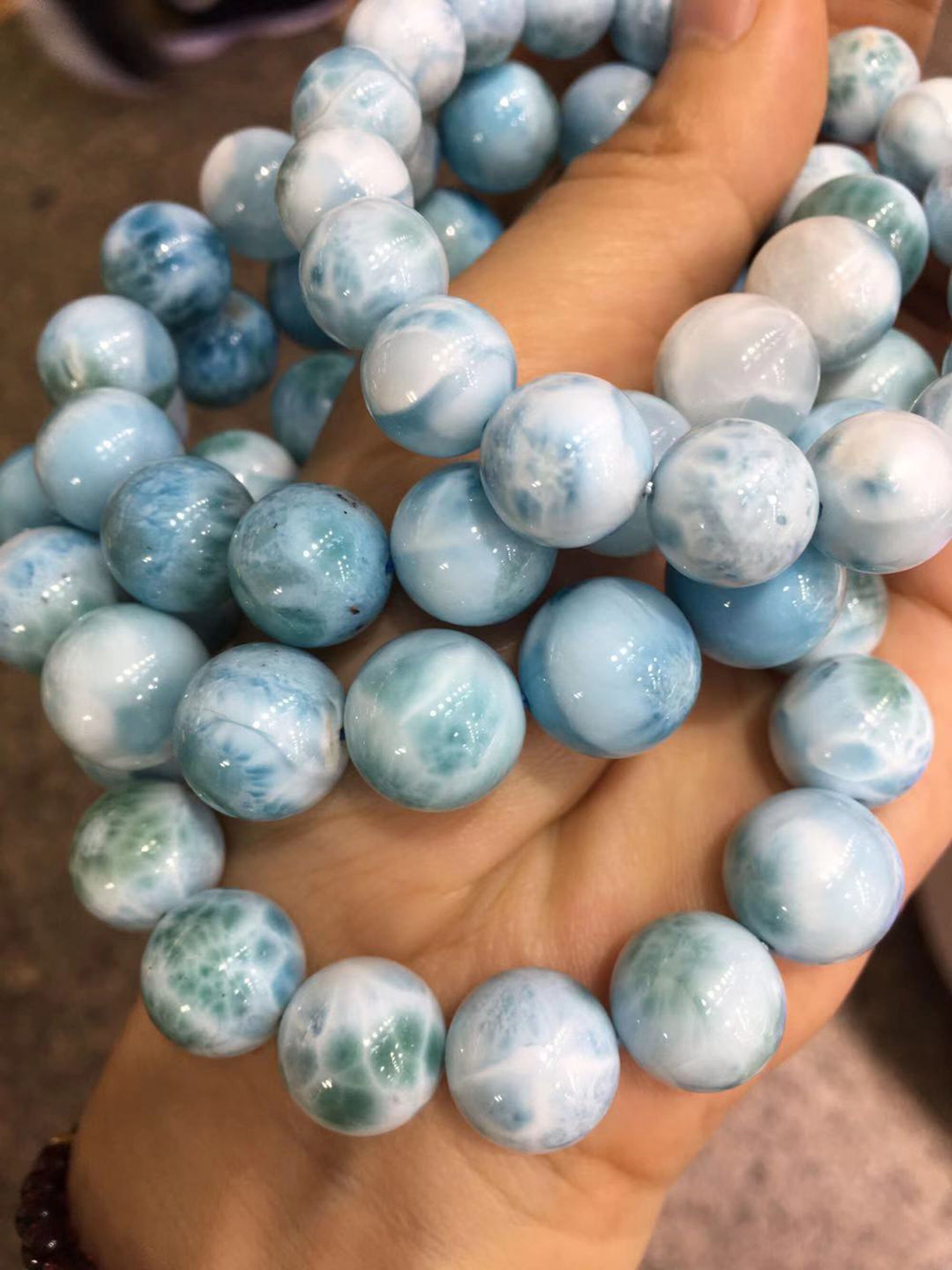 6mm16mm Natural Larimar beads Etsy