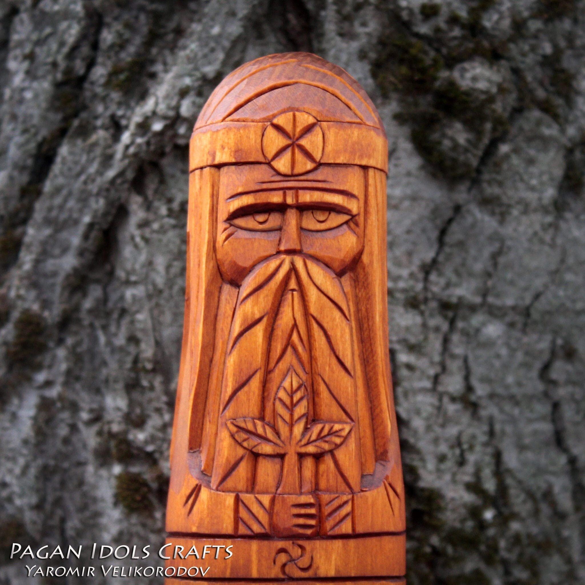 Rod Slavic God Carved Wooden Statue His Image is a Etsy