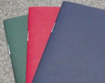 3 Blank Notebooks / Note Books / Journals / Sketch Books / Multi Covers / Blank White Pages / Stapled / 3.375" x 5.375" / Handy / Pockets!!!