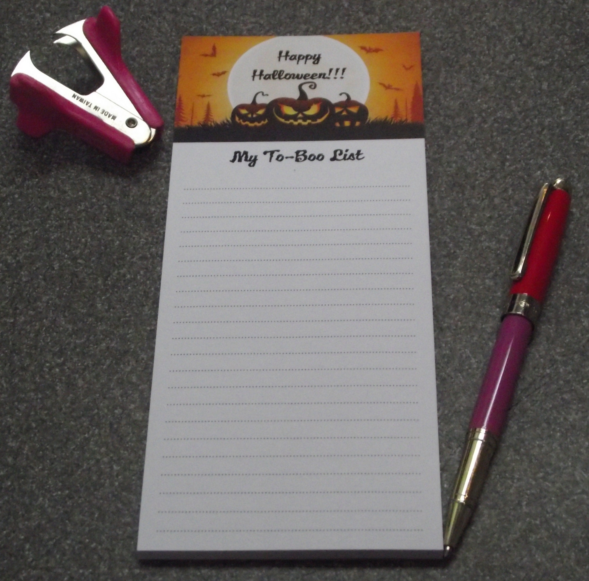 Happy Halloween Note Pad / Lined Notepad / to Do List / Bats / Pumpkins ...