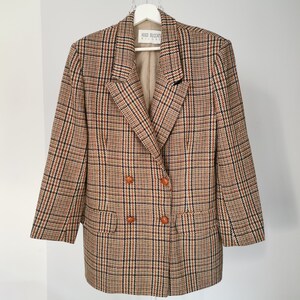 Vintage 80/'s Plus Size Plaid Tweed Magenta Blazer 2XL Fuchsia Oversized Plaid Tailored Jacket Plus Size Vintage Koret Blazer