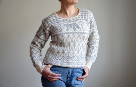 Vintage 80s Norwegian Folk Wool Sweater, Dale Of … - image 2