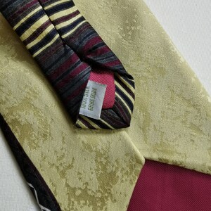 90's Abstract Print Necktie, Gold Yellow, Red and Green Necktie, Hipster Necktie, Pure Silk Necktie, Made in Italy image 7