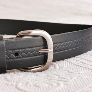 Vintage 90's Stamped Leather Belt Black Tooled Leather - Etsy