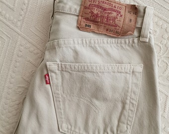 Vintage Beige Levi's 501 Jeans, 90s High Waist Levi Strauss Vintage Beige Levi's 501 Jeans, 90s High Waist Levi Strauss