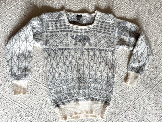 Vintage 80s Norwegian Folk Wool Sweater, Dale Of … - image 8