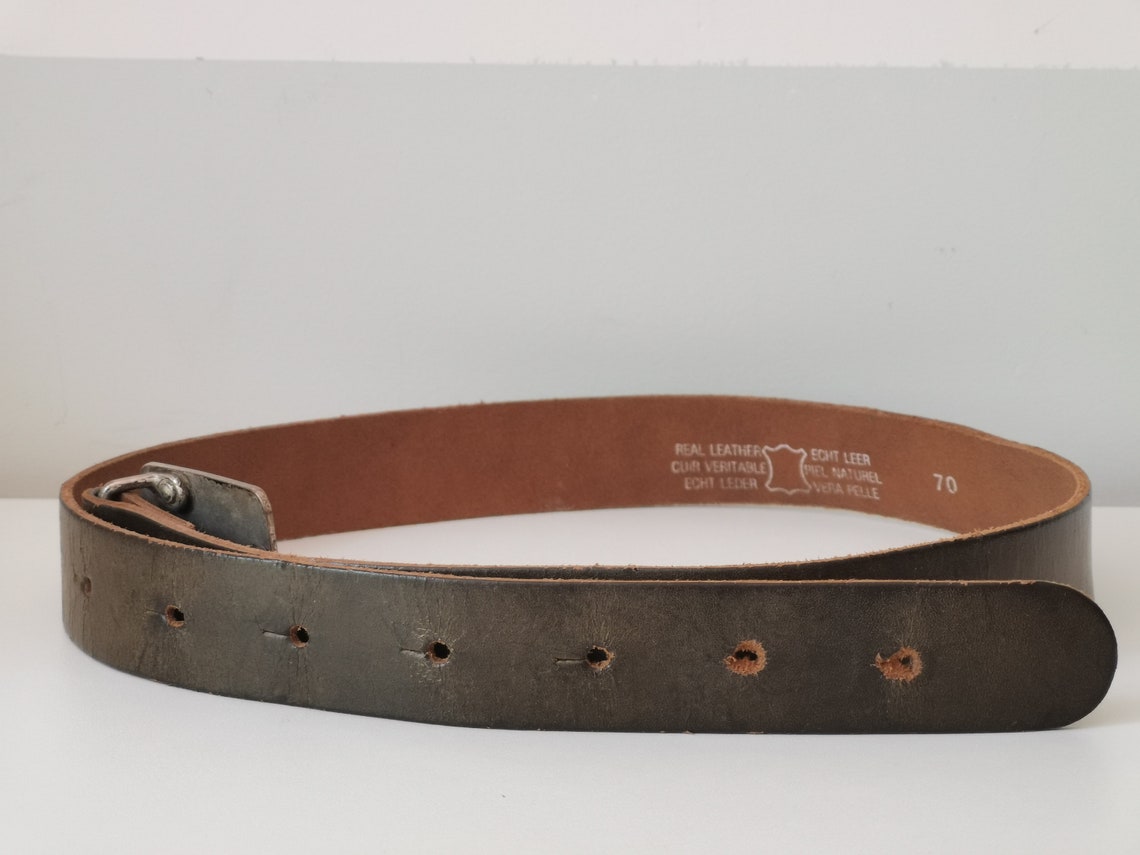 90s Brown Leather Belt (XS/S)