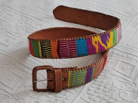 Vintage 80's/90's Multicolor Woven Belt Guatemalan | Etsy