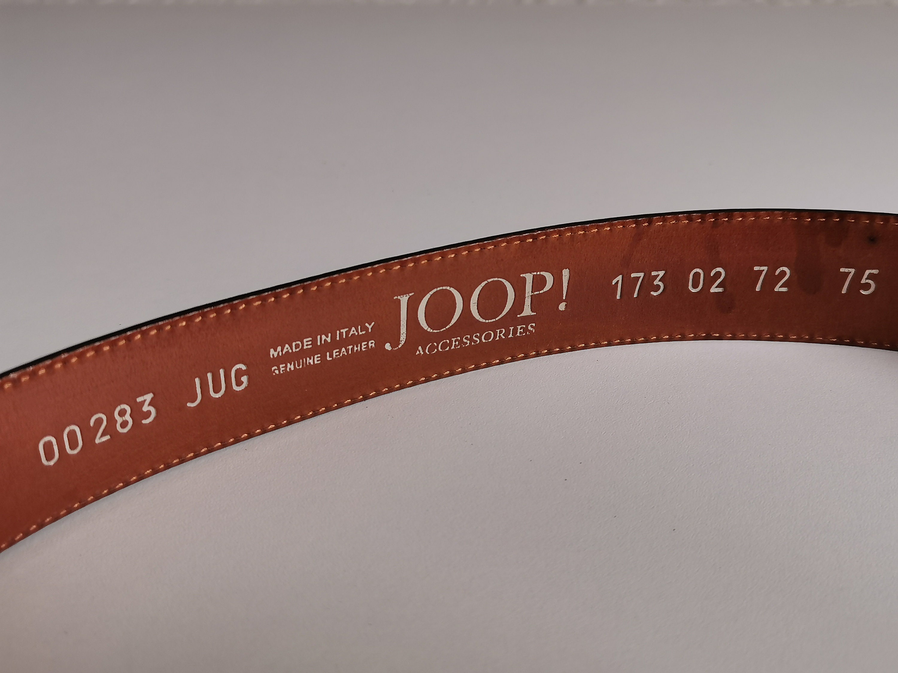 Vintage JOOP! Embossed Brown Leather Belt, Gold Buckle, Made 
